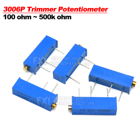 10PCS 3006P 100 ohm ~ 500K ohm  Trimmer Potentiometer fdkjgecf Resistor 1K 2K 5K 10K 20K 50K 100K 200K 500K 1M 100R 200R 500R  ► Photo 1/3