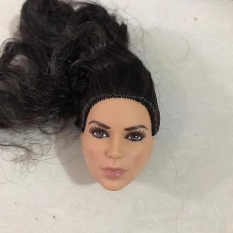 Black Princess Doll Head Asia Face Heads DIY Dressing Doll Head