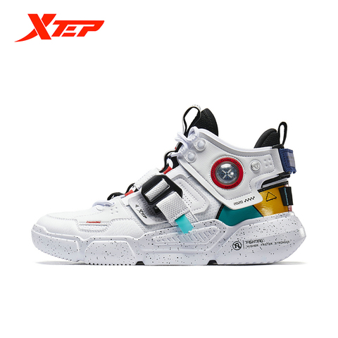 Xtep Mecha Sports Shoes Fall 2022 New Fashion Men's Casual Shoes High-Top Function Basketball Shoes 880319120110 ► Photo 1/6