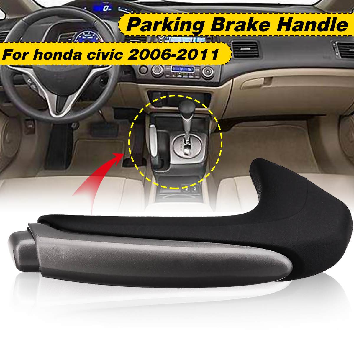 Car Handle Grip Covers Parking Hand Brake Handle Sleeve Protector Interior Accessories for Honda for Civic 2006 2007 2008 -2011 ► Photo 1/6
