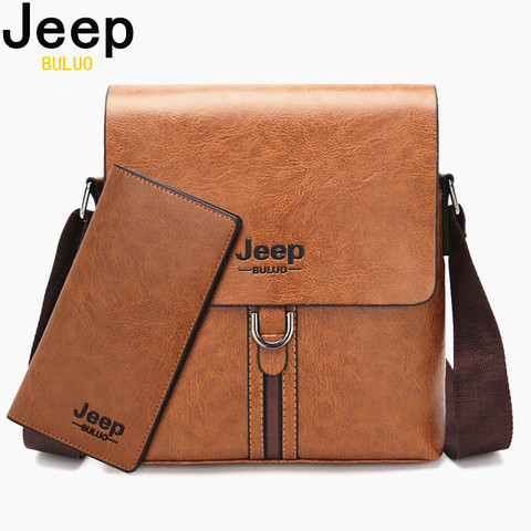 JEEP BULUO Brand High Quality Pu Leather Cross body Messenger Bag For Man iPad Famous Men Shoulder Bag Casual Business Tote Bags ► Photo 1/6