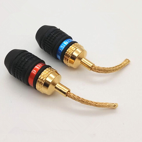 2Pcs/lot 2MM Monster Copper Wire Gold-Plated Banana Plug Speaker Wire Plug Braided Wire Plug Connector good quality ► Photo 1/5