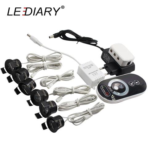 LEDIARY Black Mini Spot LED Remote Dimmable Downlights 1.5W 27mm Cut Hole 110-220V Ceiling Recessed Mounted Lighting Fixtures ► Photo 1/6