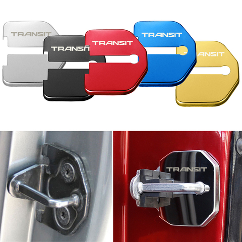 4pcs Car Styling Door Lock Protective Cover Auto Accessories Case For Ford Transit Stainless Steel Accessories ► Photo 1/6