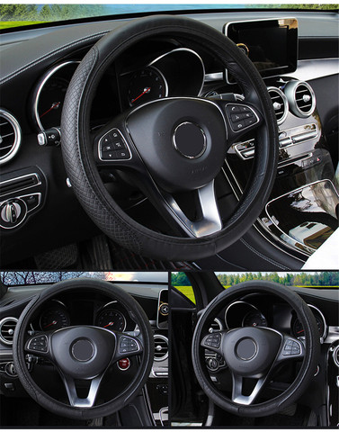 Universal Leather Anti-Slip Car Steering Wheel Cover For Citroen C1 C2 C3 C4 C5 C4l DS5 Xsara Grand Picasso Berlingo Car Styling ► Photo 1/6