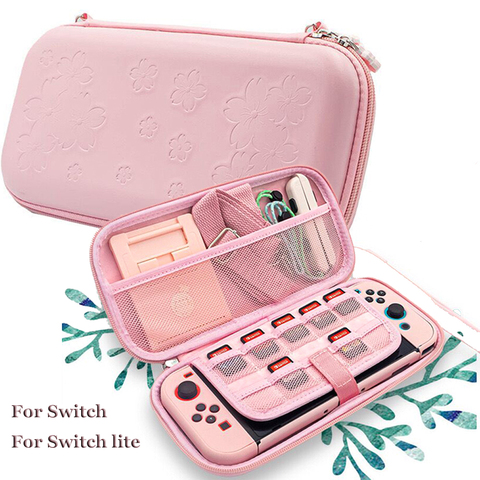 Cute Pink Sakura portable Storage Bag Travel Carry Case Cover for Nintendo switch game Accessories ► Photo 1/6