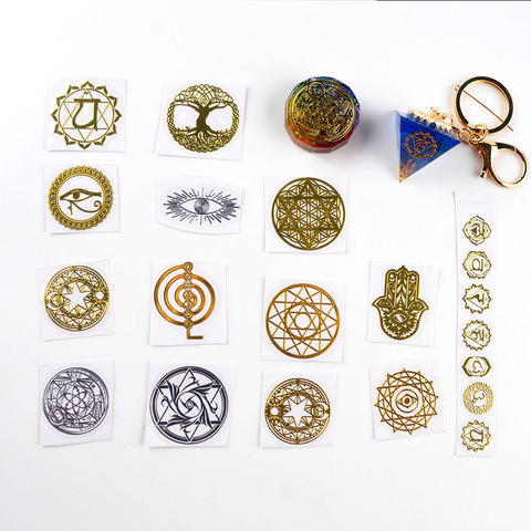 Flower Invitation Metal Energy Copper Sticker Flower of life DIY Geometry Orgonite Energy Tower Material Epoxy Resin Stickers ► Photo 1/6