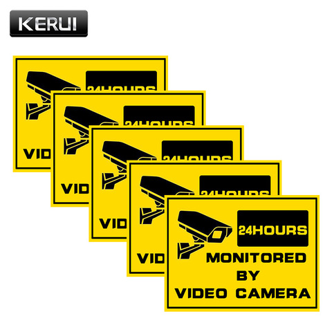 5pcs WARNING STICKER Security Signs-Window Stickers Home Security Surveillance System CCTV Alert  Sticker For IP Camera ► Photo 1/6