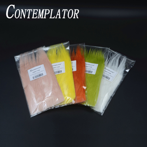 CONTEMPLATOR 10optional colors Craft Fur streamer shrimp Fly Tying materials 9*12cm synthetic long fluffy fiber flies tail wing ► Photo 1/6