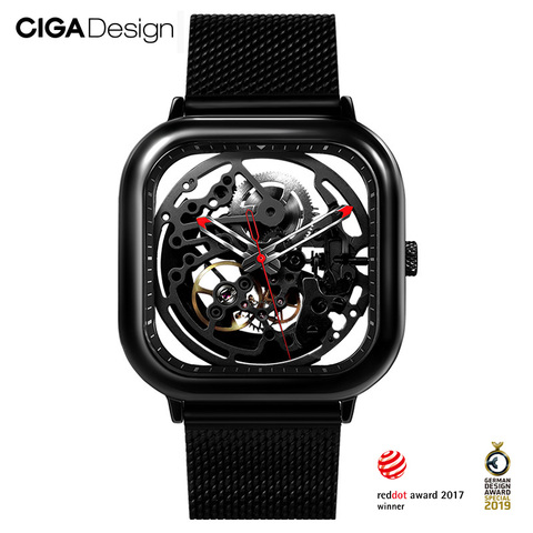 CIGA DESIGN Unisex Mechanical Watch Skeleton 316 Stainless Steel Auto-Winding Full Hollow Wrist Watch(With Free Leather Strap) ► Photo 1/6