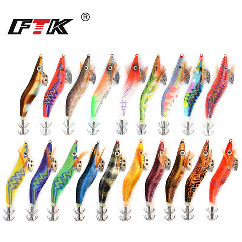 FTK 1pc/lot Fake Shrimp Hook Wood Bait Fishing  lure Wobbler Squid Jig Hard Bait Artificial Lure jigging Lure Octopus Bait 624 ► Photo 1/6