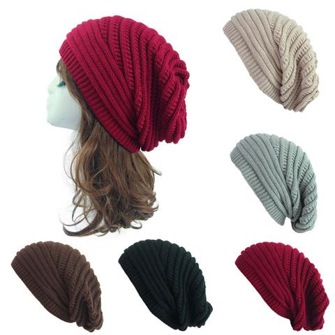 New Women's Winter Hat 2022 Fashion Knitted Hats Solid Thick and Warm Bonnet Skullies Beanies Soft Unisex Casual Knitted Beanie ► Photo 1/6