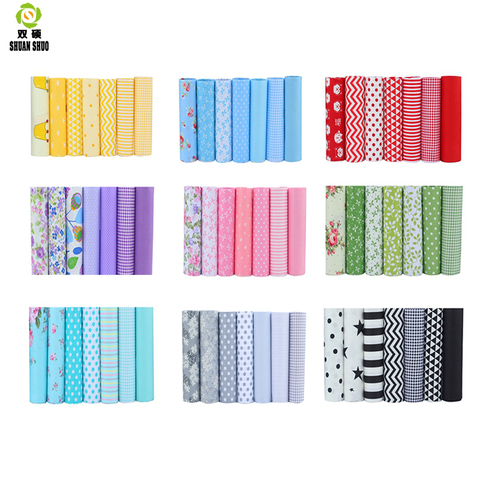 High Quality 10 Serie Floral Series Cotton Patchwork Fabric  Fat Quarter Bundles Fabric For Sewing Doll Cloths 40*50cm 7pcs/lot ► Photo 1/6