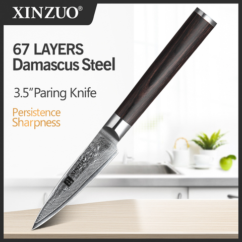 XINZUO 3.5 inches Paring Knife 67 Layers Damascus Steel Kitchen Knife Knife Stainless Steel Fruit Peeling Knivese Table Cutter ► Photo 1/6