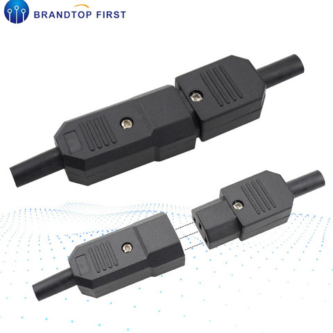 10A 250V Black IEC C13  female&male Plug Rewirable Power Connector 3 pin ac Socket ► Photo 1/6