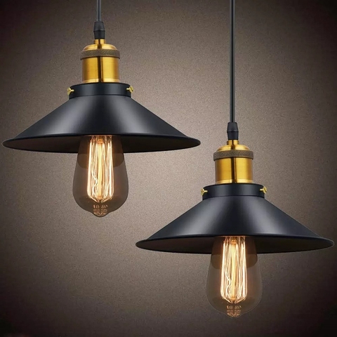 Industrial Pendant Light E27 Base Vintage Hanging Pendant Lights 22cm Retro Chandelier Lamp Fixture Home Kitchen Lighting ► Photo 1/1
