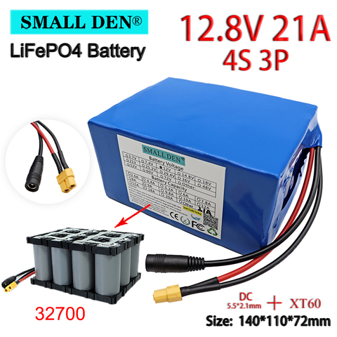 12.8V 21Ah 32700 Lifepo4 battery pack 4S3P for electric boats 12V uninterruptible power supply DIY solar With 4S40A balanced BMS ► Photo 1/6