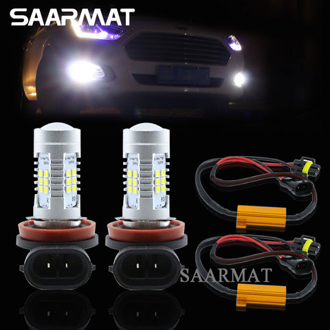 2x H8 H9 H11 White 6000K LED Fog Light DRL Daytime Running Lamp + Canbus Decoders For Mercedes W211 W212 W164 W221 CLS W219 C219 ► Photo 1/6