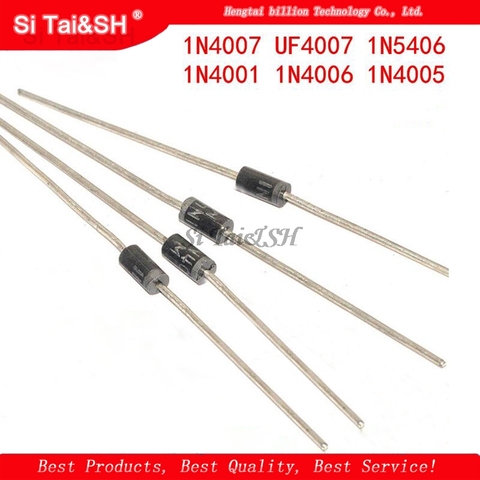 100PCS 1N4007 1N5819 1N4001 UF4007 FR107 FR157 FR207 1N4004 1N4937 HER107 RL207 1N5817 1N5399 DO-41 Rectifier Diode ► Photo 1/1