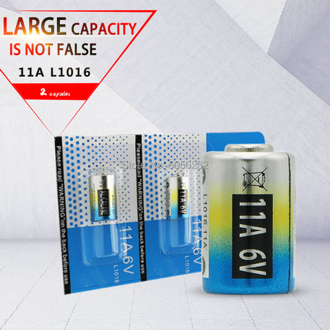 2pcs per lot Mercury free 6V 11A L1016 alkaline battery A11 MN11 GP11A L1016 CA21 for flashlight reading pen ► Photo 1/6