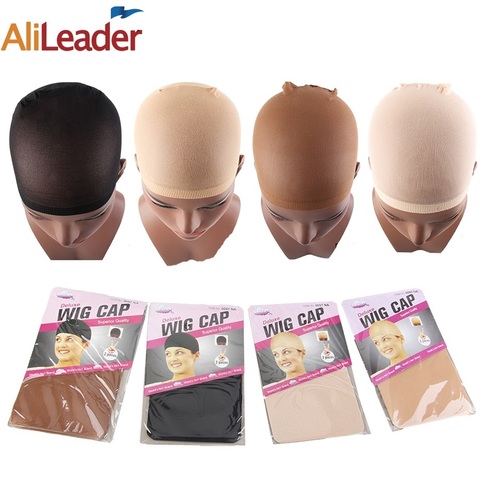 Alileader 2Pcs High Quality Wig Cap Brown Stocking Cap To Christmas Cosplay Wig Caps Stocking Elastic Liner Mesh For Making Wigs ► Photo 1/6