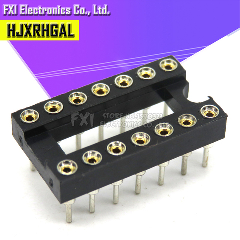 10pcs Round Hole 14 Pins 2.54MM DIP DIP14 IC Sockets 14 PIN 2.54 Adaptor Solder Type IC Connector new ► Photo 1/2