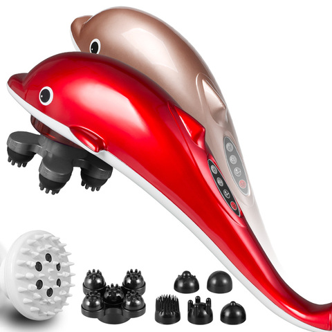 Electric Dolphin Massager Back Massage Hammer Vibration Infrared Stick Roller Cervical Body Massage ► Photo 1/6