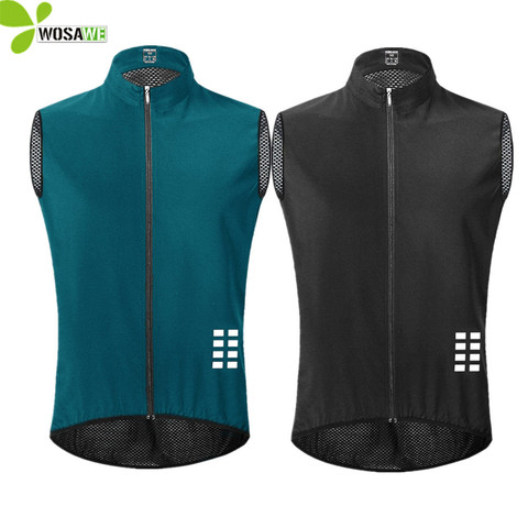 WOSAWE Breathable Mesh Cycling Vest Ultralight Sleeveless Jersey Cycle Gilet Waistcoat Thin Reflective Safety Vest 4 Color ► Photo 1/6