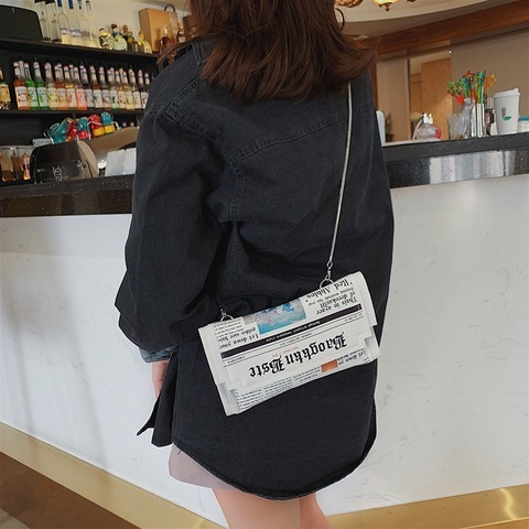 Luxury Designer Women Bags Personality Fashion Shoulder Bags Ladies All-match Messenger Bag Newspaper Modeling Small Square Bag ► Photo 1/6