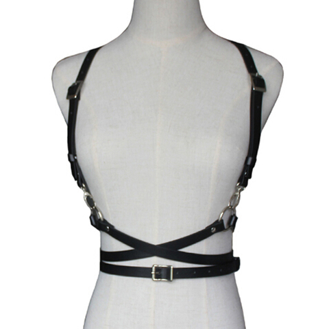 Women Sexy Harajuku O-Ring Garters faux Leather Women Body Bondage Cage Sculpting Harness Waist Belt Straps Suspenders Belt ► Photo 1/3