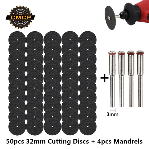 CMCP 54pcs Abrasive Cutting Disc 32mm With Mandrels Grinding Wheels For Dremel Accesories Metal Cutting Rotary Tool Saw Blade ► Photo 1/6