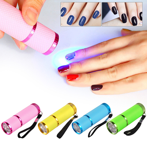 Hot 4 Colors Portable Led Lamp Nail Light for UV Light Nail Polish Dryer Mini Flashlight Torch for Nail Art Manicure Tools ► Photo 1/6