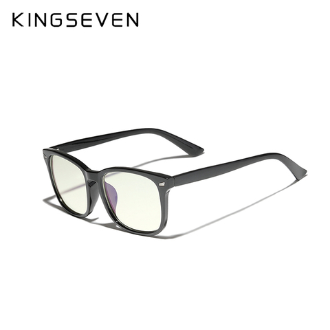 KINGSEVEN 2 Pack Blue Light Blocking Glasses Fashion Square Nerd Eyeglasses Hinges Anti Blue Ray Computer Game Glasses Women/Men ► Photo 1/5