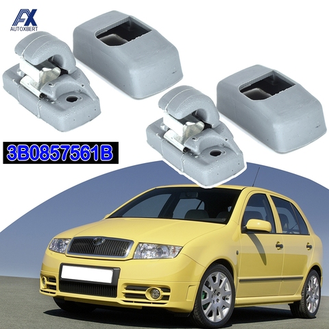 2pcs For SKODA Fabia 6Y Octavia A4 A5 1U 1Z Superb B5 3U 3B0857561B 3B0857563 Grey Front Sun Visor sunvisor Hook Clips Bracket ► Photo 1/6