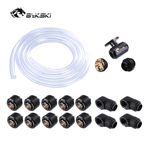 Bykski Fitting Kit use Soft Pipe Hand Compression Connector Joint +  Hose Tube + Switch Water Cooling Accessories Fitting ► Photo 1/6