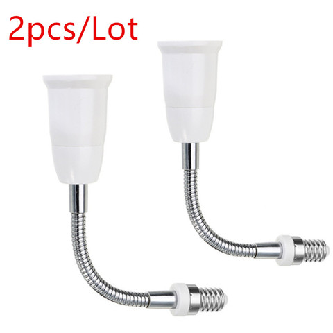 2pcs/lot  E14 to E27 Flexible Extend Extension Adapter Socket 18cm LED Light Bulb Lamp Base Holder Converter AC250V ► Photo 1/6