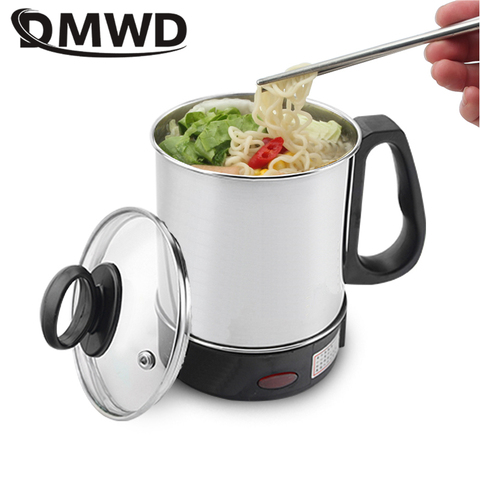 DMWD MultiCooker Electric Skillet portable stainless steel heating cup Noodles milk soup porridge Cooking Pot mini coffee boiler ► Photo 1/3