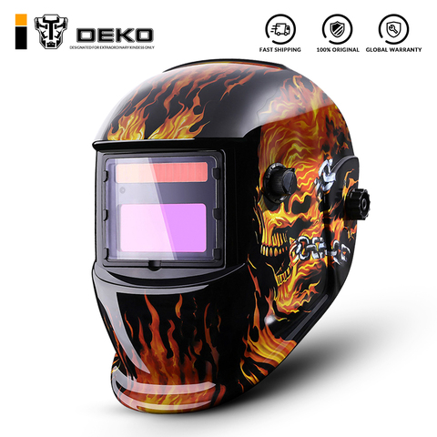 DEKO Auto Darkening Adjustable Range MIG MMA Electric Welding Mask Helmet Welding Lens for Welding Machine ► Photo 1/6