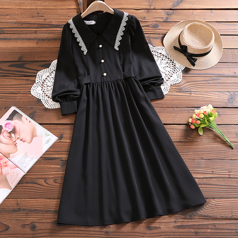 Mori girl cute sweet solid dress Japan style autumn fashion new arrival long sleeve women vintage vestidos ► Photo 1/6