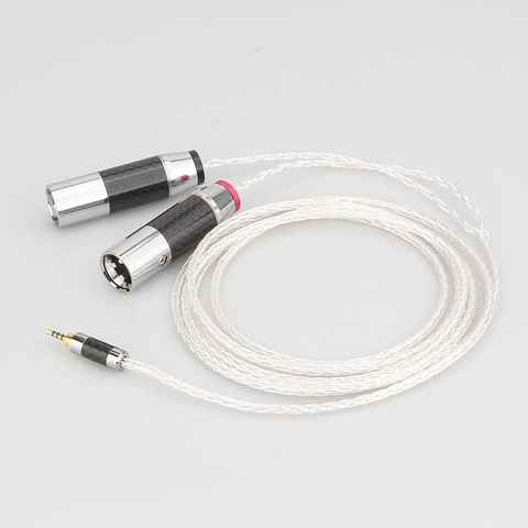 HIFI 8 Cores OCC Silver Plated 4.4mm/3.5mm/2.5mm TRRS Balanced to Dual 2x 3pin XLR Balanced Male Audio Adapter Cable ► Photo 1/6