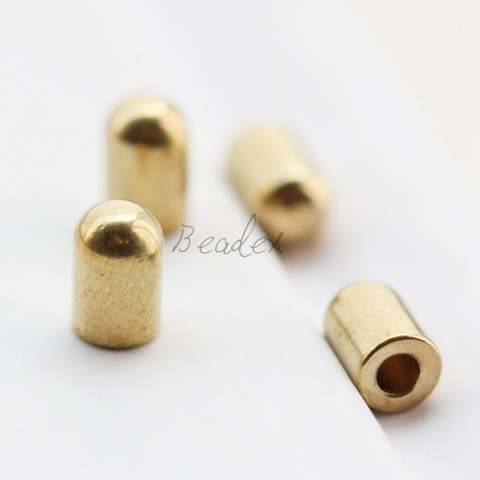 60 Pieces Raw Brass Leather Cord Endings Cap - 3x4.5mm (3009C) ► Photo 1/2