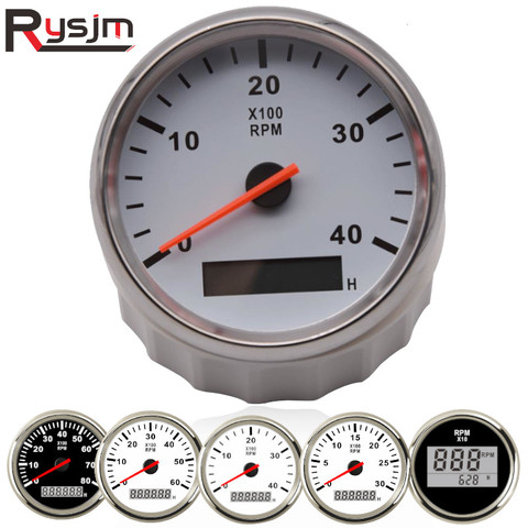 85mm Digital Tachometer Speedometer Speedometer Gauge 0-6000RPM with  Hourmeter