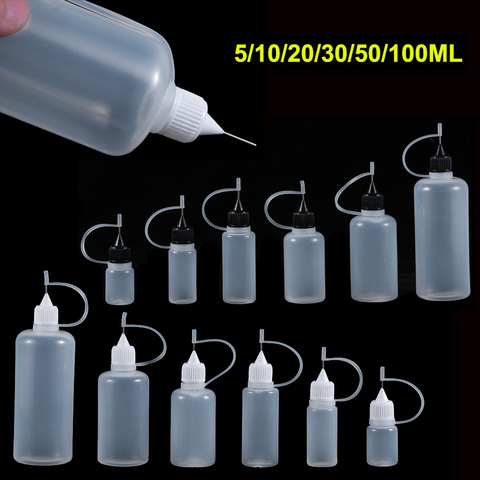 5Pcs/set Needle Tip Glue Applicator Bottle for Paper Quilling DIY Scrapbooking Paper Craft Tool 5/10/20/30/50/100ML ► Photo 1/1