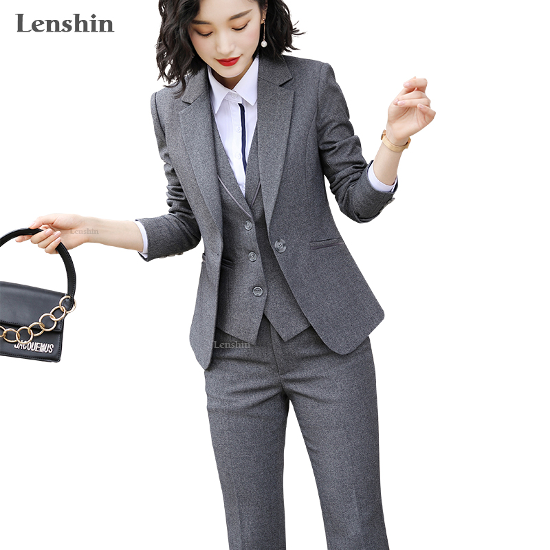 Lenshin Women Quality Suit Set Office Ladies Work Wear Women OL