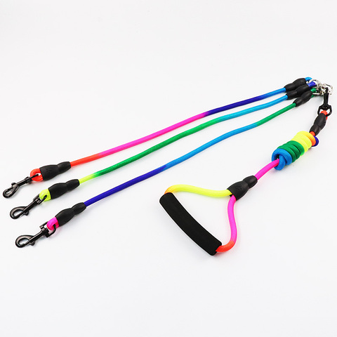 Nylon Ribbon Detachable Dog Leash For Three Dogs Double Dog Leashes Round Rope Walking For Puppy Small Dog Chihuahua Pitbull ► Photo 1/6