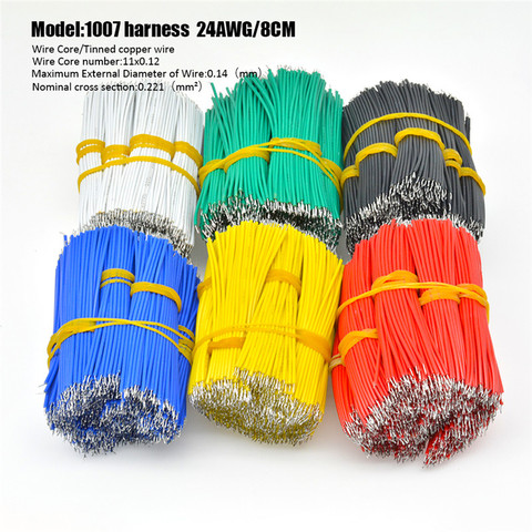 100pcs/pack UL1007 24AWG Double Solder Wire Breadboard Jumper Cable Wires Kit 8cm 6 Colors Jumper Wire Cable Tin Conductor Wires ► Photo 1/6
