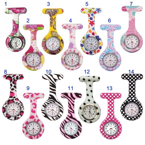Newly Nurse Watches Printed Style Clip-on Fob Brooch Pendant Pocket Hanging Doctor Nurses Medical Quartz Watch FIF66 ► Photo 1/6