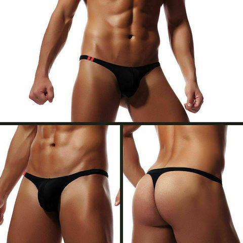 Men's Underwear T Back G String Briefs Sexy Breathable Thong Lingerie Jockstrap Men Thong Black White Blue Yellow ► Photo 1/6