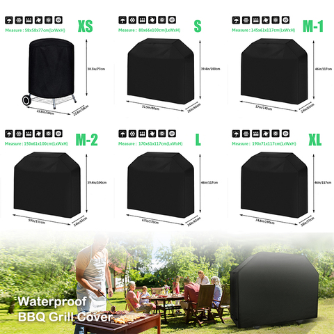 BBQ Cover Waterproof Weber Heavy Duty Grill Cover Anti Dust Rain UV For Electric Barbe Barbecue Accessories Outdoor Garden ► Photo 1/6