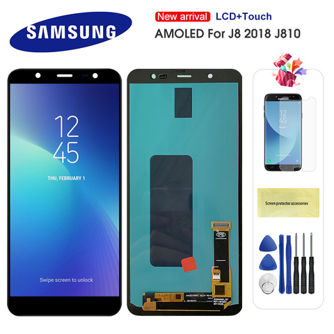 Super AMOLED LCD For Samsung Galaxy J8 2022 J810 LCD J810F J810Y Display Touch Screen Digitizer Replacement For J810 LCD Screen ► Photo 1/6